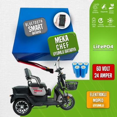 Meka Chef Moped 60 Volt 24 Amper LiFePO4 Smart Batarya