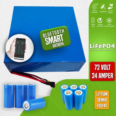 72 Volt 24 Amper Smart Bluetooth Özellikli LiFePO4 Batarya