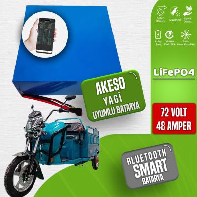 Akeso Yagi 72 Volt 48 Ah LiFePO4 Smart Bluetooth Batarya