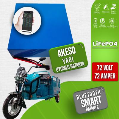 Akeso Yagi 72 Volt 72 Ah LiFePO4 Smart Bluetooth Batarya