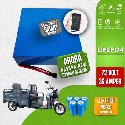 Arora Navara New 72 Volt 36 Amper LiFePO4 Smart Batarya