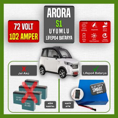 Arora S1 LiFePO4 Batarya 72 Volt 102 Ah Smart Bluetooth Özellikli
