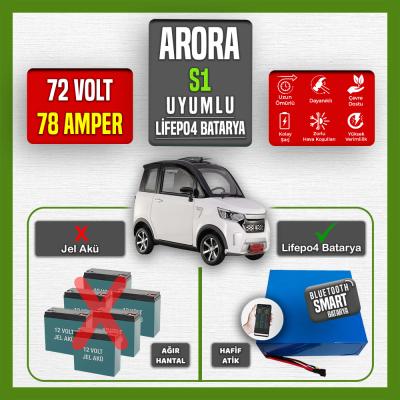 Arora S1 LiFePO4 Batarya 72 Volt 78 Ah Smart Bluetooth Özellikli