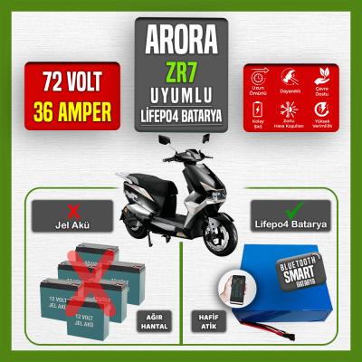 Arora ZR7 72 Volt 36 Amper Smart Bluetooth Özellikli LiFePO4 Batarya