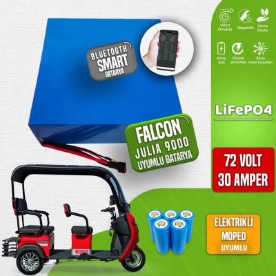 Falcon Julia 9000 Kabinli Moped 72 Volt 30 Amper LiFePO4 Smart Batarya