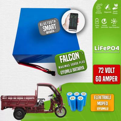 Falcon Maximus 50000 Kabinli Moped 72 Volt 60 Amper LiFePO4 Smart Batarya