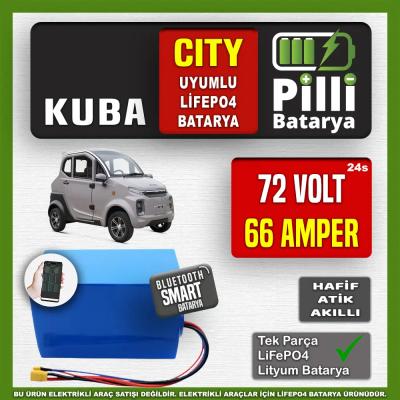 Kuba City 72V 66Ah LiFePO4 Lityum Akü – Smart Bluetooth Özellikli Batarya