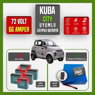 Kuba City LiFePO4 Batarya 72 Volt 66 Ah Smart Bluetooth Özelikli