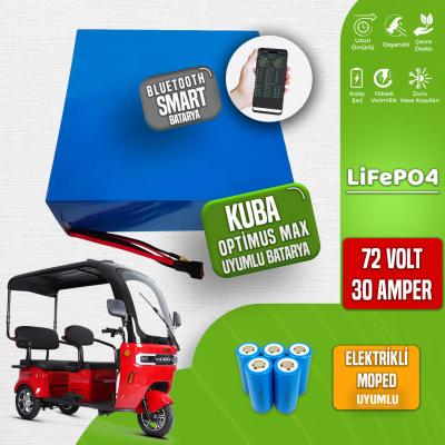 Kuba Optimus Max 72 Volt 30 Amper LiFePO4 Smart Batarya