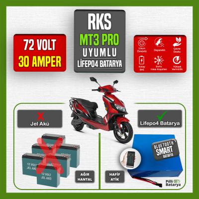 RKS MT3 PRO 72V 30Ah LiFePO4 Lityum Akü – Smart Bluetooth Özellikli