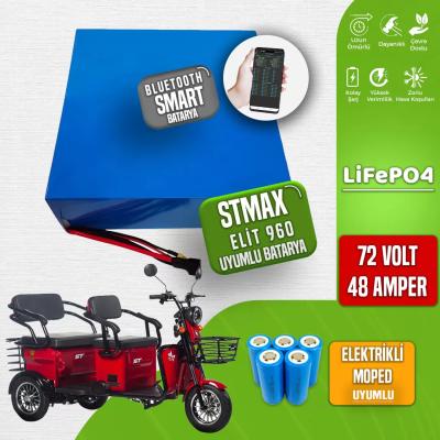 Stmax Elit 960 Moped 72 Volt 48 Amper LiFePO4 Smart Batarya