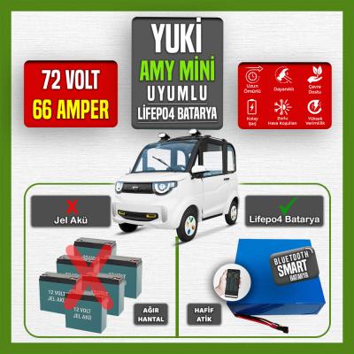 Yuki Amy Mini 72V 66Ah LiFePO4 Lityum Akü – Smart Bluetooth Özellikli