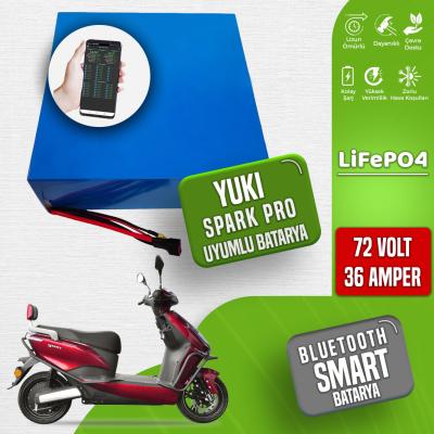 Yuki Spark PRO 72V 36Ah LiFePO4 Lityum Akü – Smart Bluetooth Özellikli