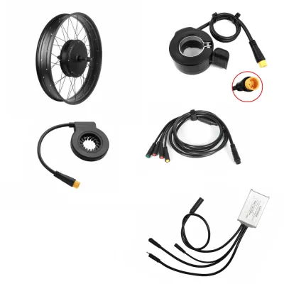 Pilli Batarya 36V 500W FatBike Ön Motor Elektrikli Bisiklet Kiti – Tüm Jant Ebatları için Uyumlu