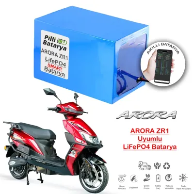 Pilli Batarya 72V 24Ah LiFePO4 Lityum Akü — Arora ZR1 Uyumlu (72 Volt 24 Amper), JK Jikong Smart Bluetooth BMS