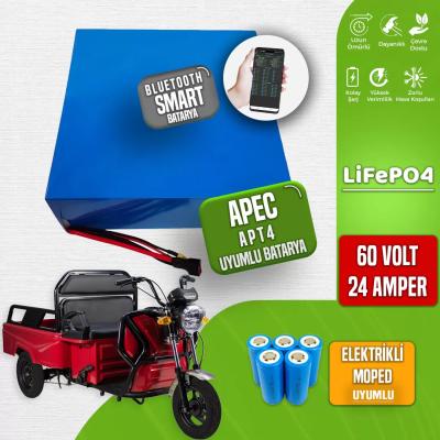 Pilli Batarya Apec APT4 LiFePO4 Akü 60V 24Ah — JK Jikong Smart Bluetooth Lityum Batarya
