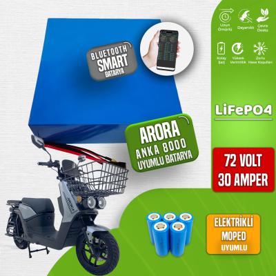 Pilli Batarya 72V 30Ah LiFePO4 Lityum Akü — Arora Anka 8000 Uyumlu (72 Volt 30 Amper), JK Jikong Smart Bluetooth BMS