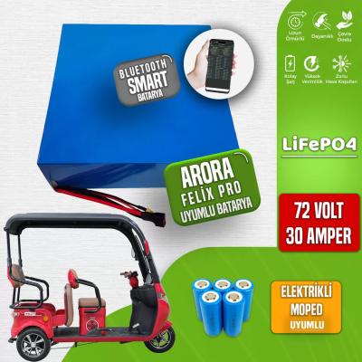 Pilli Batarya Arora Felix Pro LiFePO4 Akü 72V 30Ah — JK Jikong Smart Bluetooth Lityum Batarya
