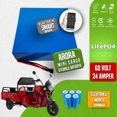 Pilli Batarya Arora Mini Cargo LiFePO4 Akü 60V 24Ah — JK Jikong Smart Bluetooth Lityum Batarya