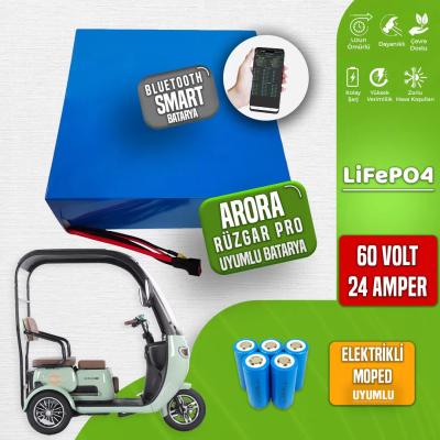 Pilli Batarya | Arora Rüzgar Pro LiFePO4 Akü 60 Volt 24 Amper 60V - 24Ah — JK Jikong Smart Bluetooth Lityum Batarya