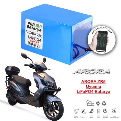 Arora ZR5 72V 24Ah LiFePO4 Lityum Akü – Smart Bluetooth Özellikli