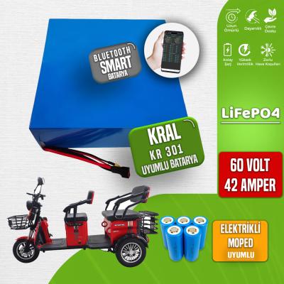 Pilli Batarya Kral Kr 301 Moped 60V 42 Ah LiFePO4 Smart Bluetooth Batarya