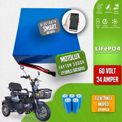Pilli Batarya Motolux Fayton 5000X LiFePO4 Akü 60V 24Ah — JK Jikong Smart Bluetooth Lityum Batarya