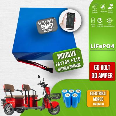 Pilli Batarya Motolux Fayton FX10 60V 30 Ah LiFePO4 Smart Bluetooth Batarya