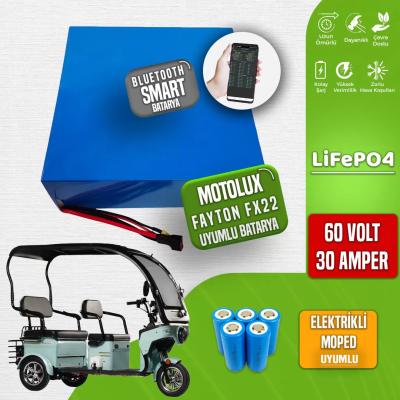 Pilli Batarya Motolux Fayton FX22 60V 30 Ah LiFePO4 Smart Bluetooth Batarya