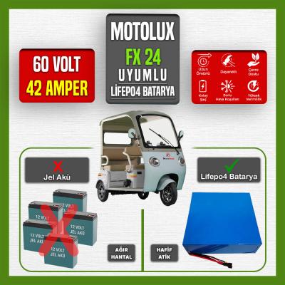 Pilli Batarya | Motolux Fayton FX24 LiFePO4 Akü 60 Volt 42 Amper 60V - 42Ah — JK Jikong Smart Bluetooth Lityum Batarya