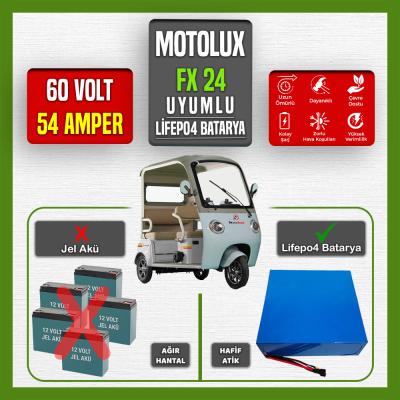 Pilli Batarya | Motolux Fayton FX24 LiFePO4 Akü 60 Volt 54 Amper 60V - 54Ah — JK Jikong Smart Bluetooth Lityum Batarya