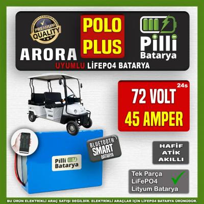 Pilli Batarya Arora Polo Plus LiFePO4 Akü 72V 45Ah — JK Jikong Smart Bluetooth Lityum Batarya