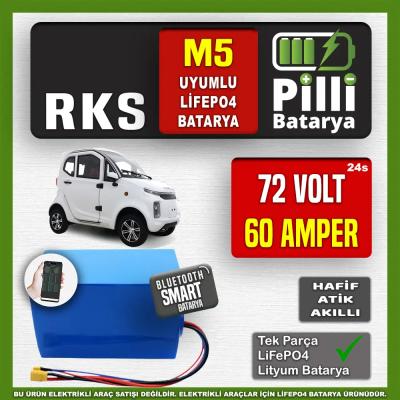 Pilli Batarya RKS M5 LiFePO4 Akü 72V 60Ah — JK Jikong Smart Bluetooth Lityum Batarya