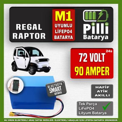 Pilli Batarya 72V 90Ah LiFePO4 Lityum Akü — Regal Raptor M1 Uyumlu (72 Volt 90 Amper), JK Jikong Smart Bluetooth BMS