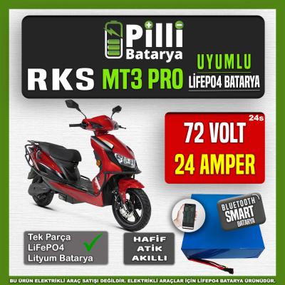 RKS MT3 PRO 72V 24Ah LiFePO4 Lityum Akü – Smart Bluetooth Özellikli Batarya