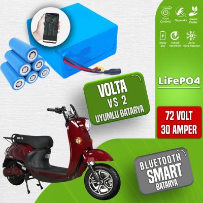 Pilli Batarya Volta VS2 72V 30Ah LiFePO4 Lityum Akü – Smart Bluetooth Özellikli Batarya