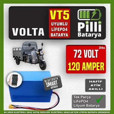 Pilli Batarya | Volta VT5 LiFePO4 Akü 72 Volt 120 Amper 72V - 120Ah — JK Jikong Smart Bluetooth Lityum Batarya