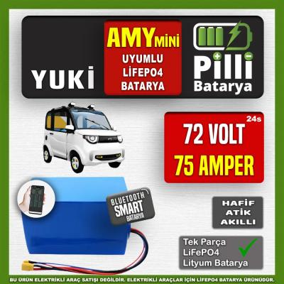 Pilli Batarya | Yuki Amy Mini LiFePO4 Akü 72 Volt 75 Amper 72V - 75Ah — JK Jikong Smart Bluetooth Lityum Batarya